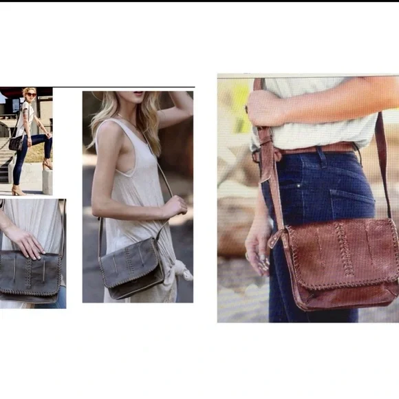 Bed Stu Leather Frankie Crossbody Shoulder Bag Teak Rustic Brown Retail $175